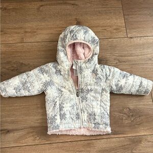 The North Face Gray and Pink Quilted Baby Jacket